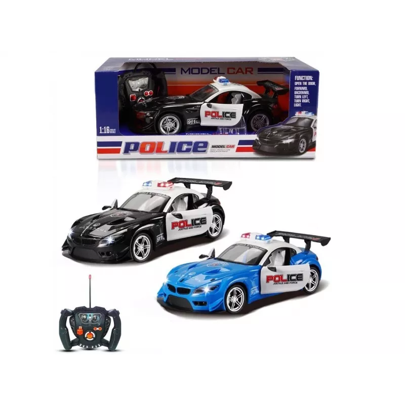 Carro de polícia R/C Madej com luz e porta de abrir – modelo radiocomandado