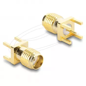 Adaptador de género DELOCK 67411 ficha SMA dourada – adaptador SMA para SMA