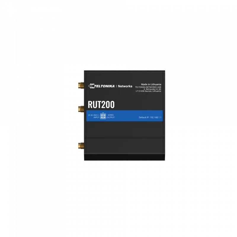 Router Teltonika LTE Cat 4 | RUT200 | 802.11n | 10/100 Mbit/s | portas Ethernet LAN (RJ-45) 2 | suporte Mesh Não | MU-MiMO Não | sem banda larga móvel