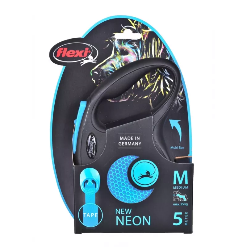 FLEXI New Neon M - Trela retrátil - 5 m