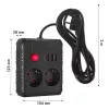 Extensão Maclean MCE388 B, 2 tomadas, 3x USB, 110-240 V, 2500 W, 3 m, preta