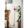 Aspirador com bateria Adler AD 7051 — 300 W máx., bateria 22,2 V, 0,6 L sem saco, tubo de aço inoxidável, EPA F8, luz LED, branco/vermelho