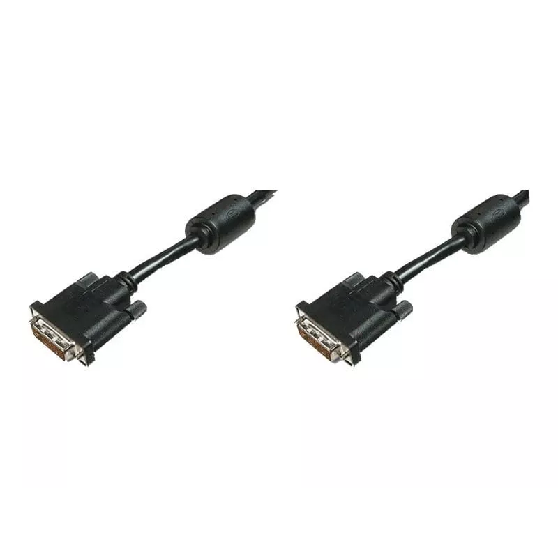 Cabo de monitor ASSMANN DVI 2 m Dual Link M/M, 2 núcleos de ferrite, cabo de ligação K8 bulk 24+1 (AK-320101-020-S)