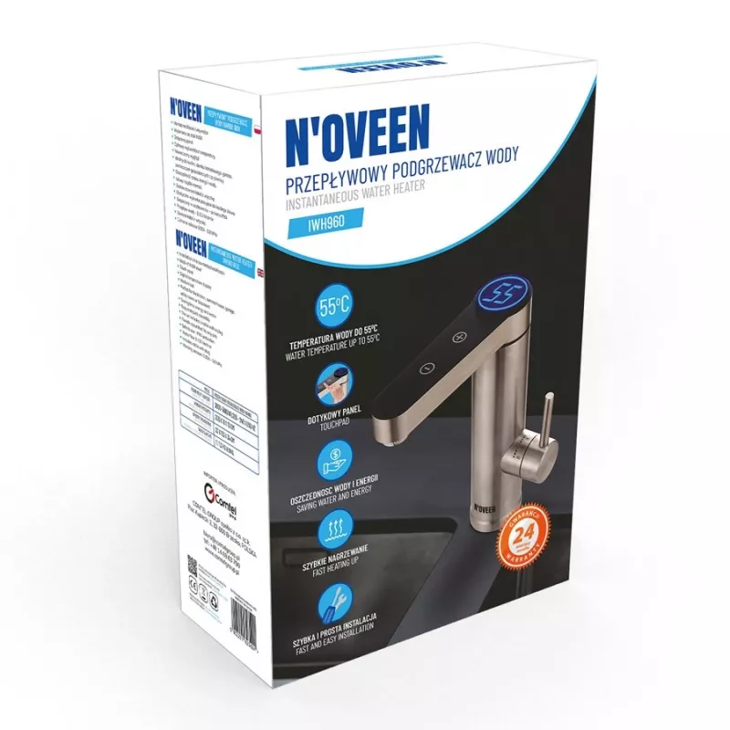 Termoacumulador elétrico NOVEEN IWH960 3000W aço inoxidável, de bancada, indicador LED, IPX4