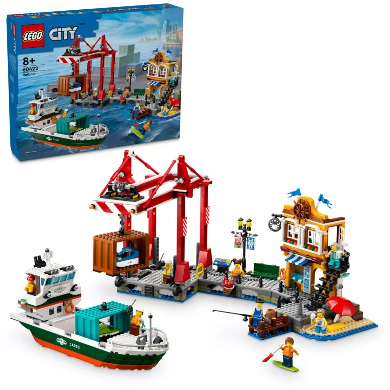 LEGO CITY 60422 Porto à Beira-Mar com Navio de Carga