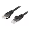 Cabo de patch Cat.6 UTP LSZH CU 1m preto testado Fluke