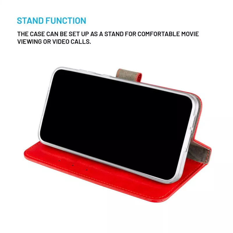 Capa de livro em pele FIXED para Samsung Galaxy A36 5G – vermelha, proteção frontal e traseira, recortes precisos