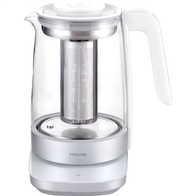Chaleira elétrica ZWILLING 1,7 l 1850 W, corpo em vidro, branca