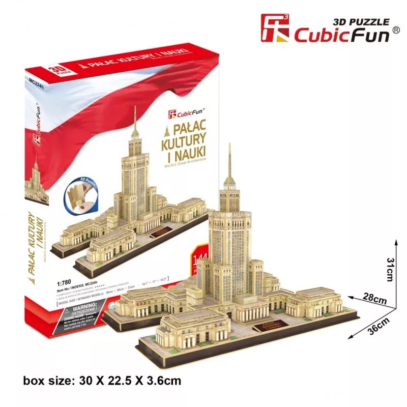 PUZZLE 3D Palácio da Cultura e da Ciência, 144 ELEMENTOS