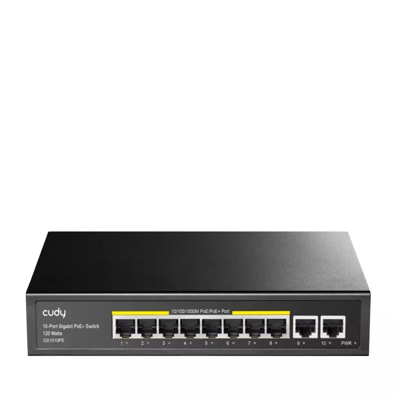 Cudy GS1010PE Switch de rede Gigabit Ethernet 10 portas PoE Preto