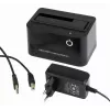 Docking station Gembird HD32-U2S-5 para discos de 2,5 e 3,5 polegadas, USB 2.0 Type-A, preto
