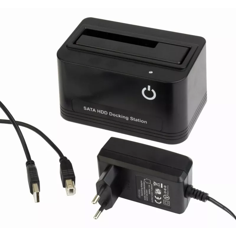 Docking station Gembird HD32-U2S-5 para discos de 2,5 e 3,5 polegadas, USB 2.0 Type-A, preto
