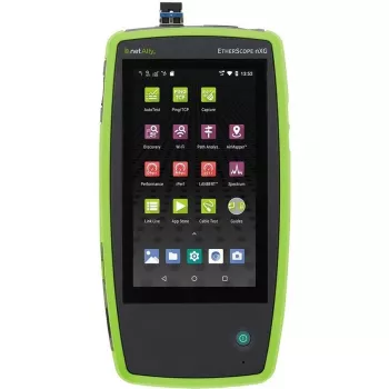 Testador de rede Fluke Networks EtherScope nXG EXG-300 – Wi-Fi tri-band (2,4/5/6 GHz), RJ-45, USB-A/C, alimentado por bateria, LCD de 5 polegadas