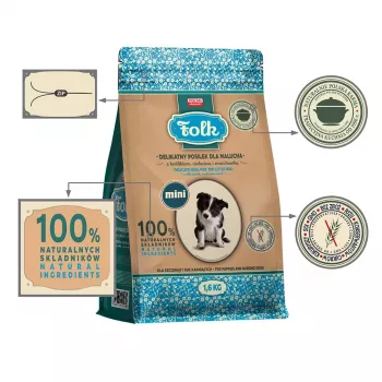 FOLK Junior raças pequenas refeição suave para cachorros com coelho, vitela e cenoura - comida seca para cães - 1,6kg
