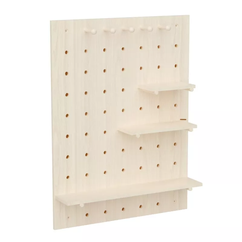 Organizador de cabos MACLEAN MC-131 WD placa de madeira para montagem em mesa e parede, carga máx. 20 kg
