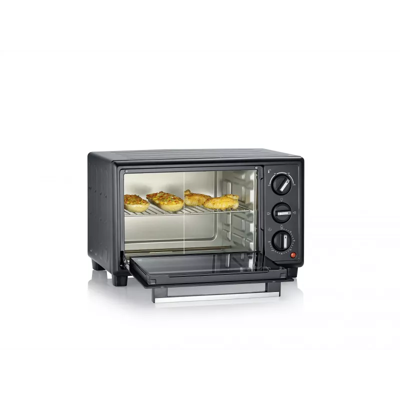 Forno elétrico compacto SEVERIN TO 2078 — 20 L de capacidade, 1600 W, preto, autónomo