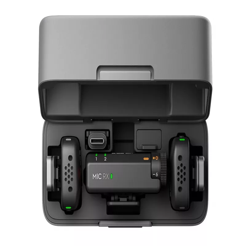 DJI Mic Mini (2 TX + 1 RX + estojo de carregamento) kit de microfone sem fios - cinzento escuro