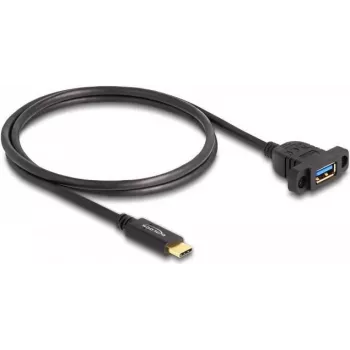 Cabo DeLOCK SuperSpeed USB 10 Gbps USB Type-C macho para USB Type-A fêmea 1 m preto