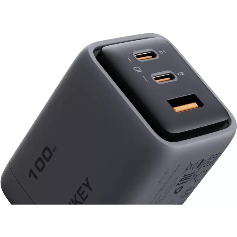 Carregador de parede Comet Mix 3 PA-C5 3xUSB (2xUSB-C e 1xUSB-A) 100W 5A QC5.0 PD3.0 AFC PPS FCP SCP