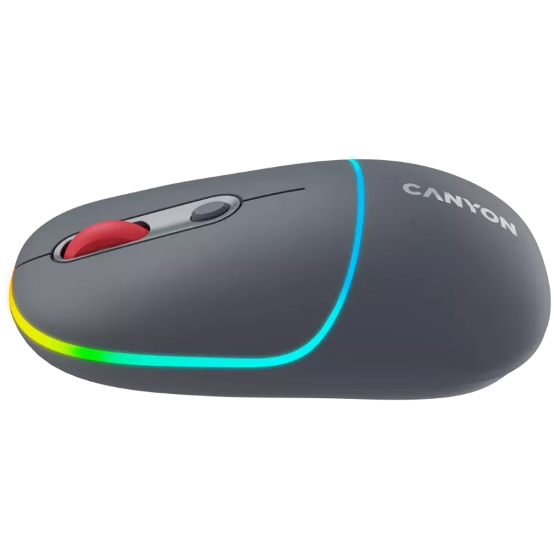 Rato sem fios Canyon MW-22 2em1 RGB - Cinzento - Bluetooth/RF - 1.600 dpi - recarregável