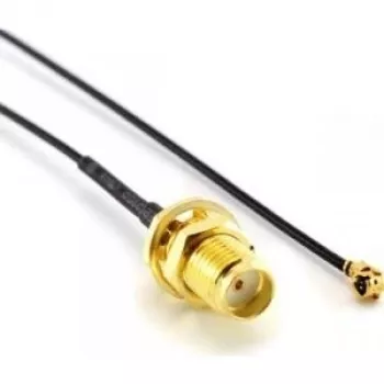 Cabo coaxial ALLNET ANT-PIG-UFL-SMAF-30 0,3 m e FL SMA preto - dourado (ANT-PIG-UFL-SMAF-30)