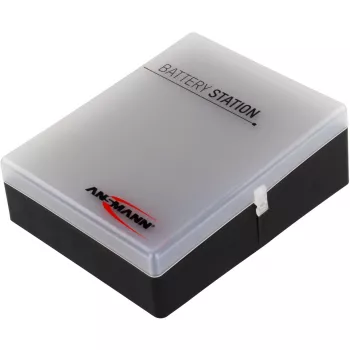 Caixa de pilhas Ansmann 48 para 24x AA, 16x AAA e 4x 9V, preto/transparente