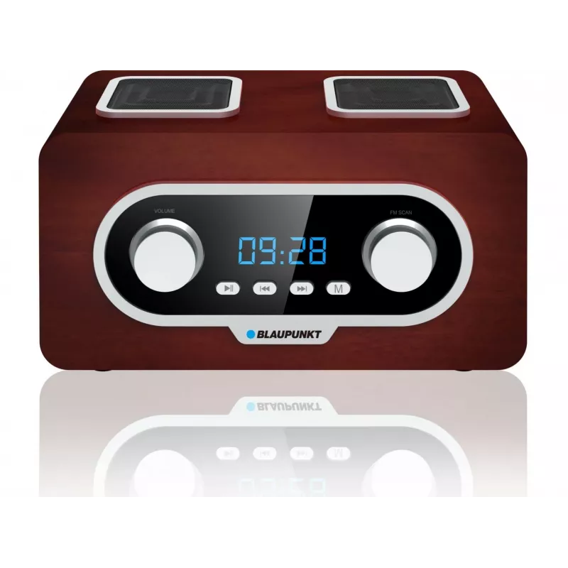 Rádio portátil BLAUPUNKT PP5.2BR — rádio FM de bolso, 60 estações memorizadas, USB/MP3, AUX, bateria recarregável 1000 mAh, 3 W RMS, bronze