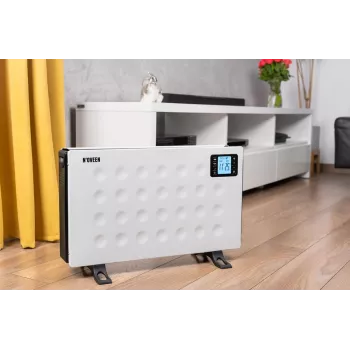 Aquecedor elétrico convector NOVEEN CH8000 — 2000 W, 3 níveis de potência, temporizador, comando, branco