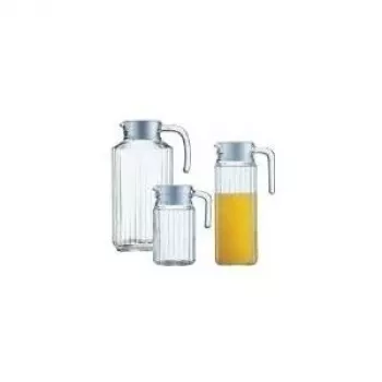 Jarra de vidro Esmeyer Quadro 1,7 L, altura 256 mm, com tampa de plástico branca