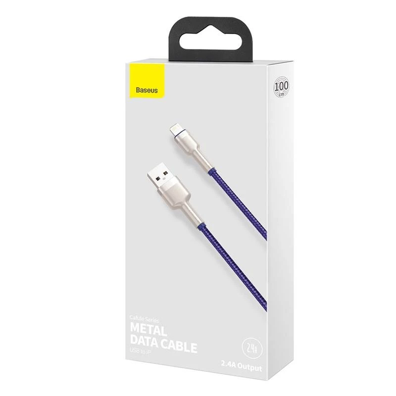 Cabo USB-A para Lightning Baseus 1 m — cabo de dados USB, roxo