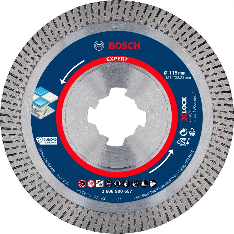 Bosch Expert HardCeramic X-LOCK disco de corte diamantado, 115 mm, 2608900657