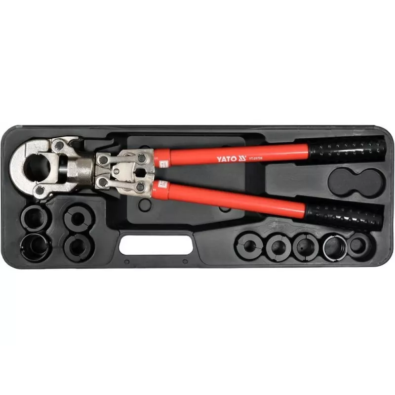 Yato PEX-AL-PEX alicate de cravar manual com conjunto de 8 mandíbulas