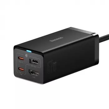 Carregador BASEUS GaN 2x USB-C, USB-A, HDMI 4K, 67W, PPS, PD, QC, USB4