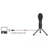 Microfone condensador USB com suporte de mesa - ideal para gaming, Skype e canto