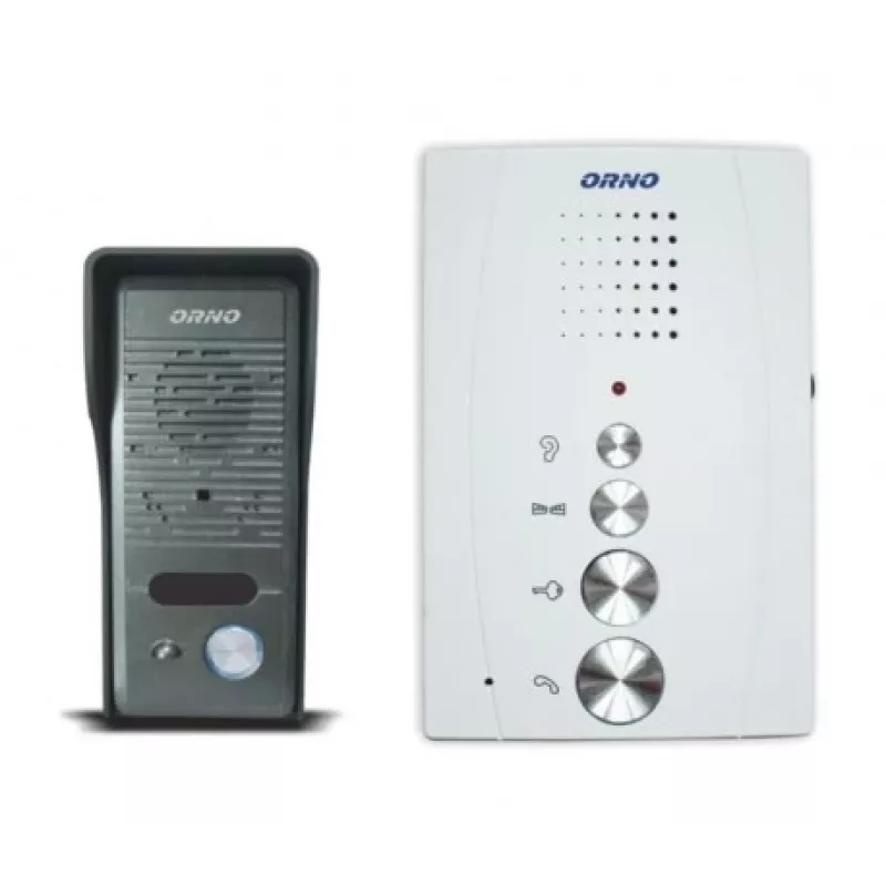 Conjunto de comunicação de porta ORNO OR-DOM-RE-914 para casas unifamiliares, solução mãos-livres, branco