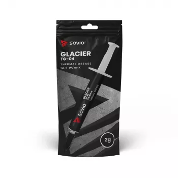 Pasta térmica SAVIO TG-04 2g – pasta térmica de alto desempenho para CPU/GPU, densidade 2,81 g/cm³, cinzento, 2 g