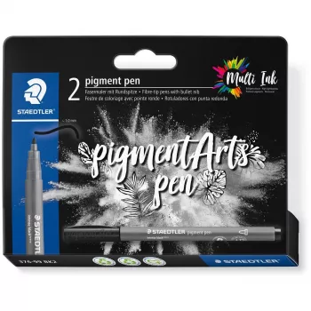 Caneta de feltro Staedtler Pigment Arts Intensiv Pen preto 2 unidades
