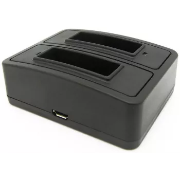 Estação de carregamento de baterias GoXtreme Dual Vision 4K – carregador de dois compartimentos para baterias de câmara de ação, modelo 01492