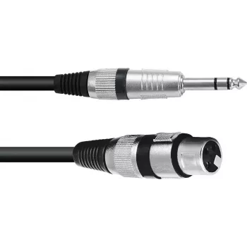 Cabo adaptador XLR para 6,3 mm Omnitronic 30225180 – 1x conector fêmea XLR para 1x jack 6,3 mm, 0,9 m