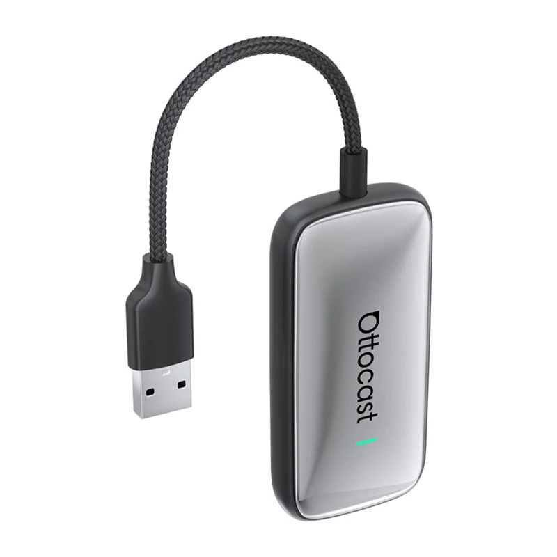 Adaptador sem fios Ottocast Play2Video CA515-T para CarPlay e Android Auto