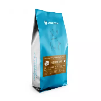 Ração seca para cães Lincoln Ultra Premium Adult Small borrego com arroz 12 kg — 24% de proteína, 14% de gordura