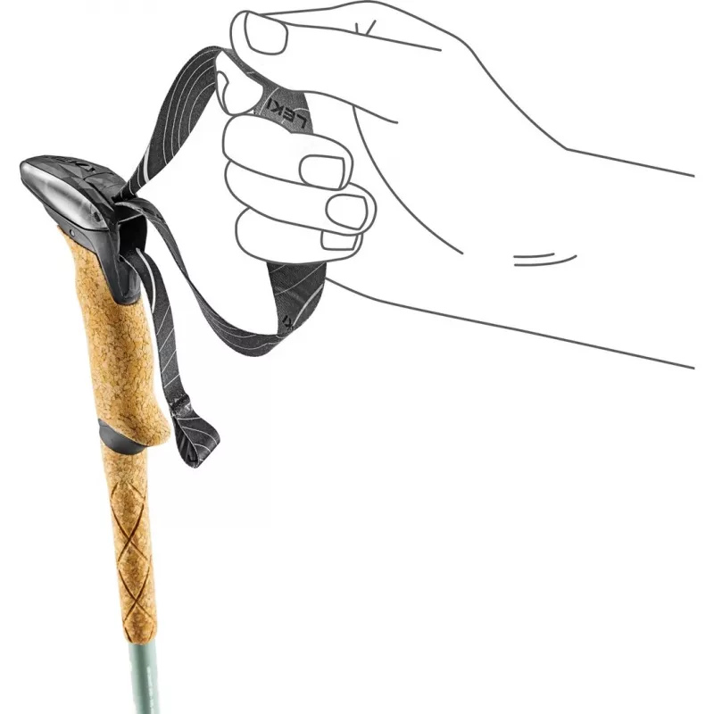 Bastões de trekking Leki Makalu Lite ajustáveis 90–125 cm, cinzento-verde