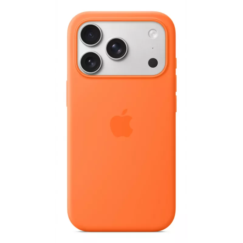 Capa de silicone Apple iPhone 17 Pro MagSafe laranja