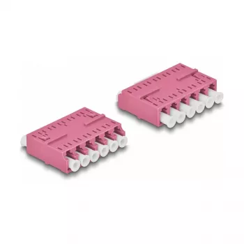 Acoplador de fibra ótica DeLOCK HD LC Hexaplex fêmea para LC Hexaplex fêmea violeta