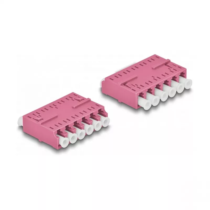 Acoplador de fibra ótica DeLOCK HD LC Hexaplex fêmea para LC Hexaplex fêmea violeta
