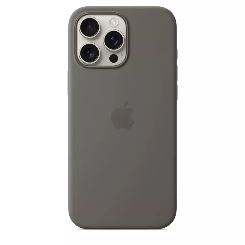 Capa de silicone com MagSafe para iPhone 16 Pro Max - Cinzento pedra