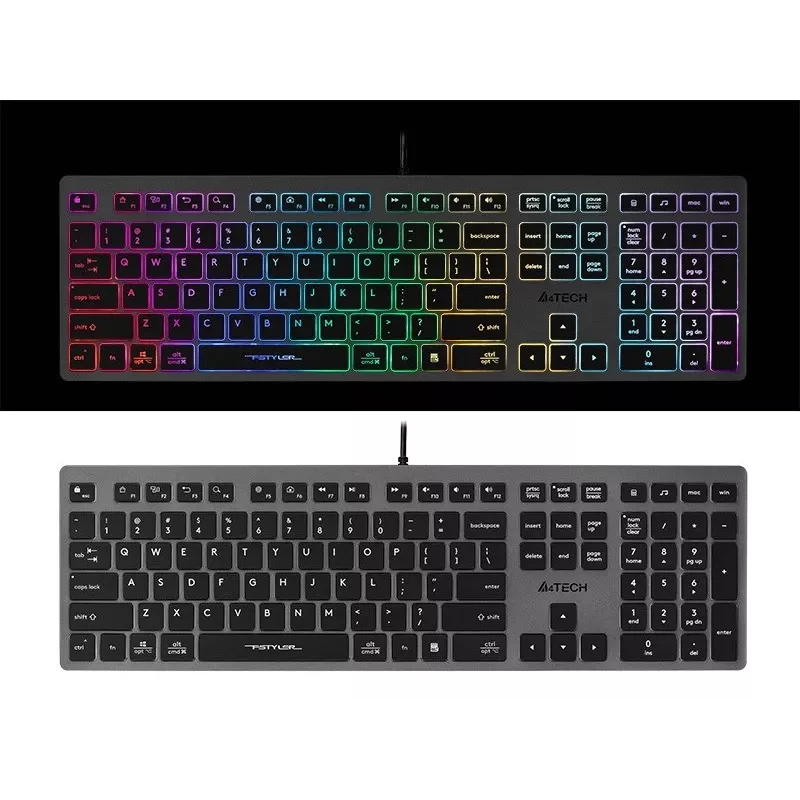 Teclado com fio A4Tech FSTYLER FX60H com retroiluminação neon