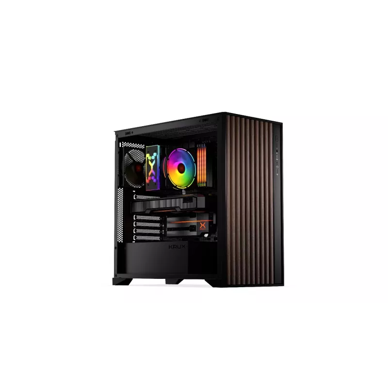 Caixa de computador KRUX Palum KRXD008 ATX preta — 2x baías de 3,5