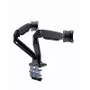 Suporte para monitor GEMBIRD MA-DA2-03 para ecrãs até 35 polegadas, fixação de mesa, VESA 75x75–100x100, 20 kg, preto, ecrã duplo