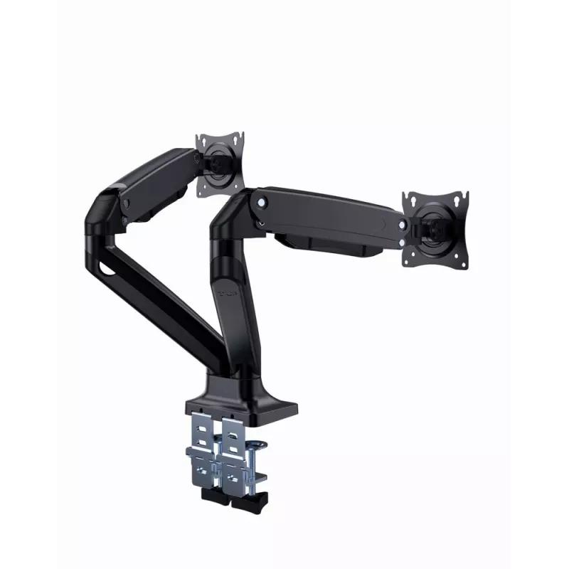 Suporte para monitor GEMBIRD MA-DA2-03 para ecrãs até 35 polegadas, fixação de mesa, VESA 75x75–100x100, 20 kg, preto, ecrã duplo
